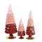 Cody Foster 11.75 In Red Glitter Gradient Trees Christmas Decorative Tree Set , Christmas Valentines Set/3 Decorative Village Decor Mantle Holiday